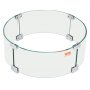 VEVOR fire pit wind guard, round tempered glass with metal brackets for outdoor protection.