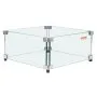 VEVOR Gas Fire Pit Wind Guard for Square Fire Table, 21 x 21 x 7.5 inch Clear Tempered Wind Guard for Firepits, 0.31 inch Thick Square Glass Shield, Glass Panel with Hard Corner Bracket & Feet