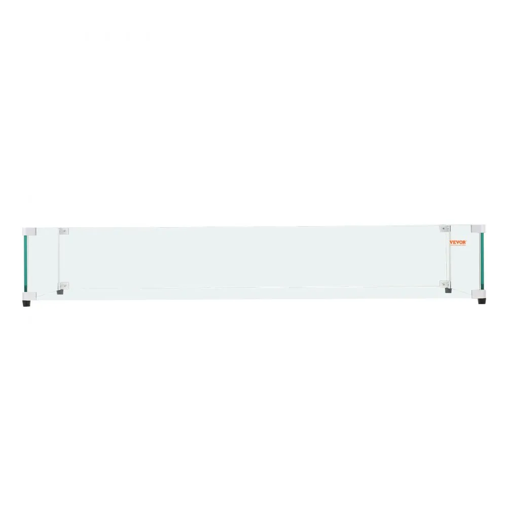 VEVOR glass wind guard with clear glass panels and robust metal brackets for enhanced wind protection.
