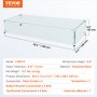 VEVOR Glass Wind Guard για ορθογώνιο τραπέζι πυρκαγιάς 748 x 340 x 165 mm, πάχους 8 mm και ανθεκτικό σκληρυμένο γυαλί με γωνιακό βραχίονα αλουμινίου και λαστιχένια πόδια, εύκολο στη συναρμολόγηση