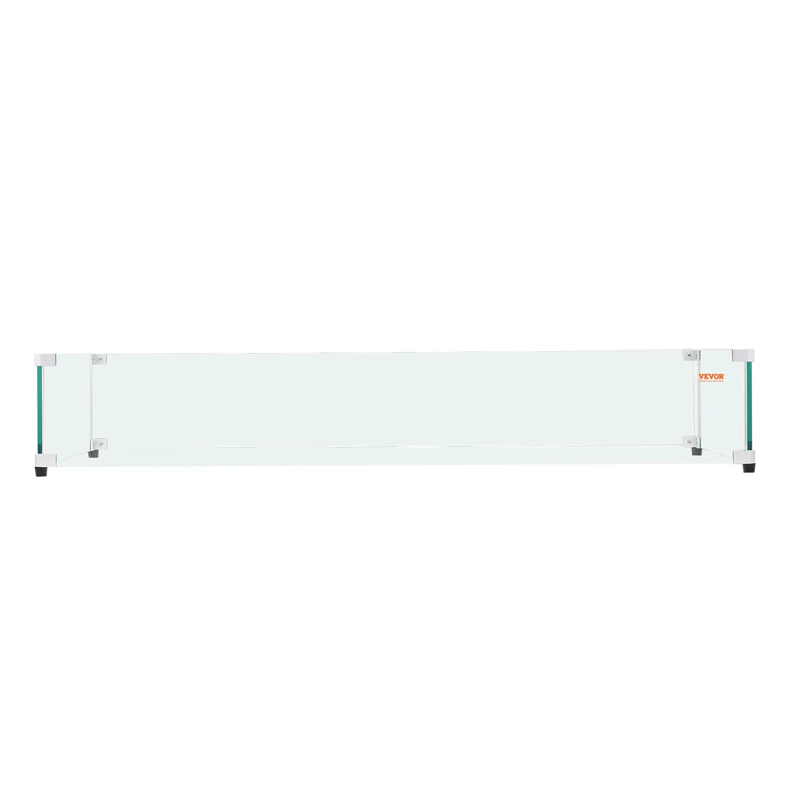 VEVOR glass wind guard with clear glass panels and robust metal brackets for enhanced wind protection.