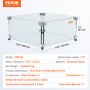 VEVOR gáztűzhely szélvédő négyszögletes tűzoltóasztalhoz, 493 x 493 x 191 mm átlátszó edzett szélvédő tűzrakáshoz, 8 mm vastag négyzet alakú üvegpajzs, üveglap kemény saroktartóval és lábakkal