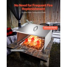 Fire Pit Heat Deflector 25x25x14 in Outdoor Burner Cover Stainless Steel