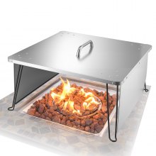 Fire Pit Heat Deflector 25x25x14 in Outdoor Burner Cover Stainless Steel
