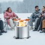 VEVOR Fire Pit Heat Deflector for Solo Stove Ranger, 20 inch Round for Wood Burning Fire Pit, 304 Stainless Steel Heat Diffuser, Detachable Burner Cover Camping Accessories