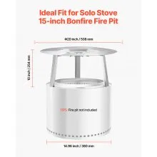 Fire Pit Heat Deflector for Solo Stove Yukon 20 in Bonfire Stainless Steel