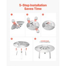 Fire Pit Heat Deflector for Solo Stove Yukon 20 in Bonfire Stainless Steel
