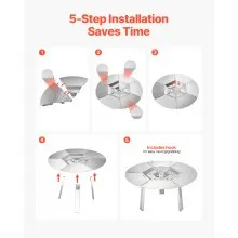 Fire Pit Heat Deflector for Solo Stove Yukon 20 in Bonfire Stainless Steel