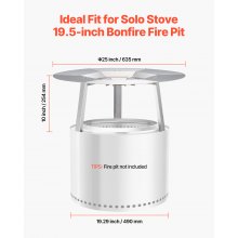 Fire Pit Heat Deflector for Solo Stove Yukon 25 in Bonfire Stainless Steel