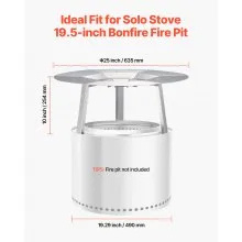 Fire Pit Heat Deflector for Solo Stove Yukon 25 in Bonfire Stainless Steel