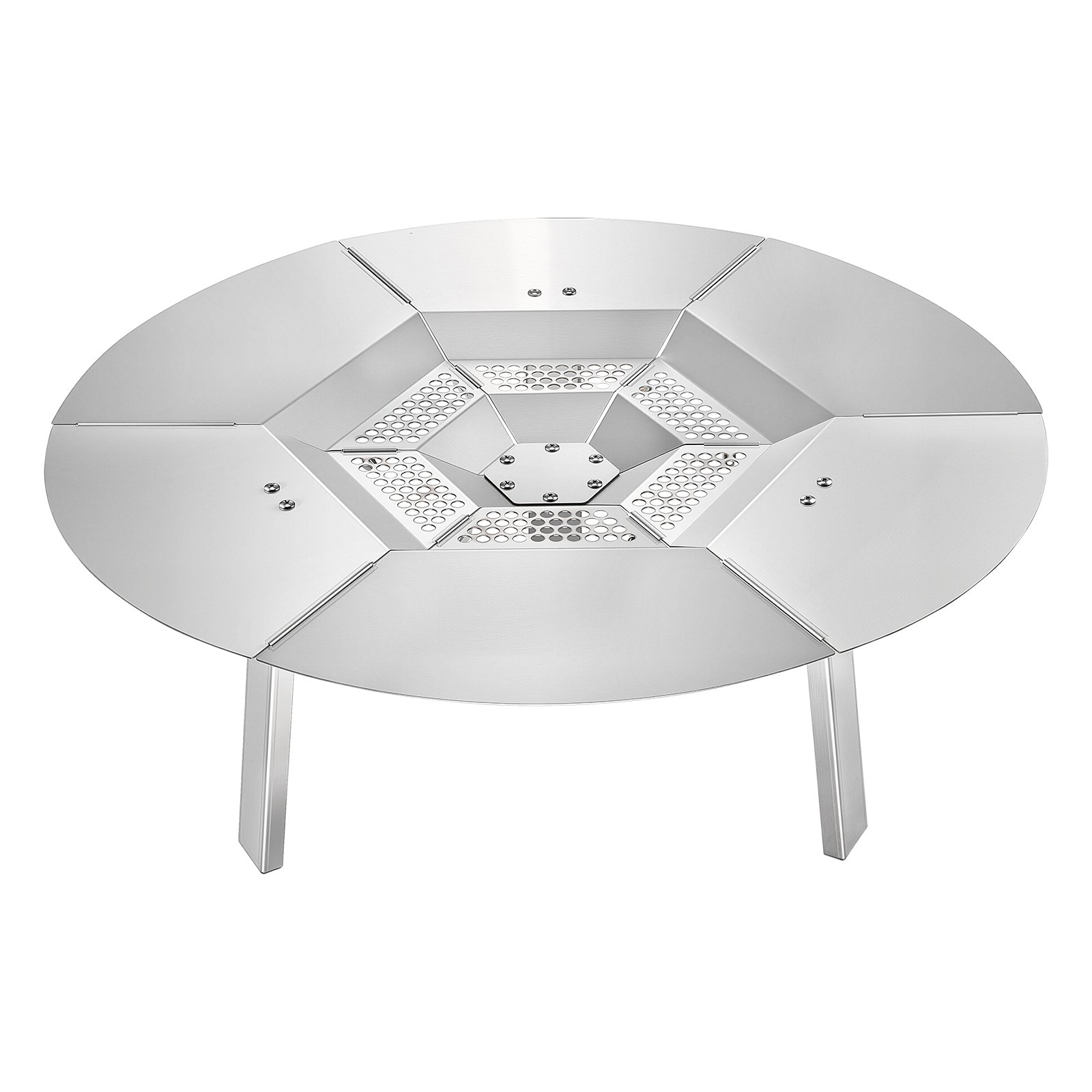 VEVOR Fire Pit Heat Deflector for Solo Stove Yukon, 635 mm Bonfire Round for Wood Burning Fire Pit, 304 Stainless Steel Heat Diffuser, Detachable Burner Cover Camping Accessories