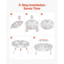 Fire Pit Heat Deflector for Solo Stove Yukon 27 in Bonfire Stainless Steel