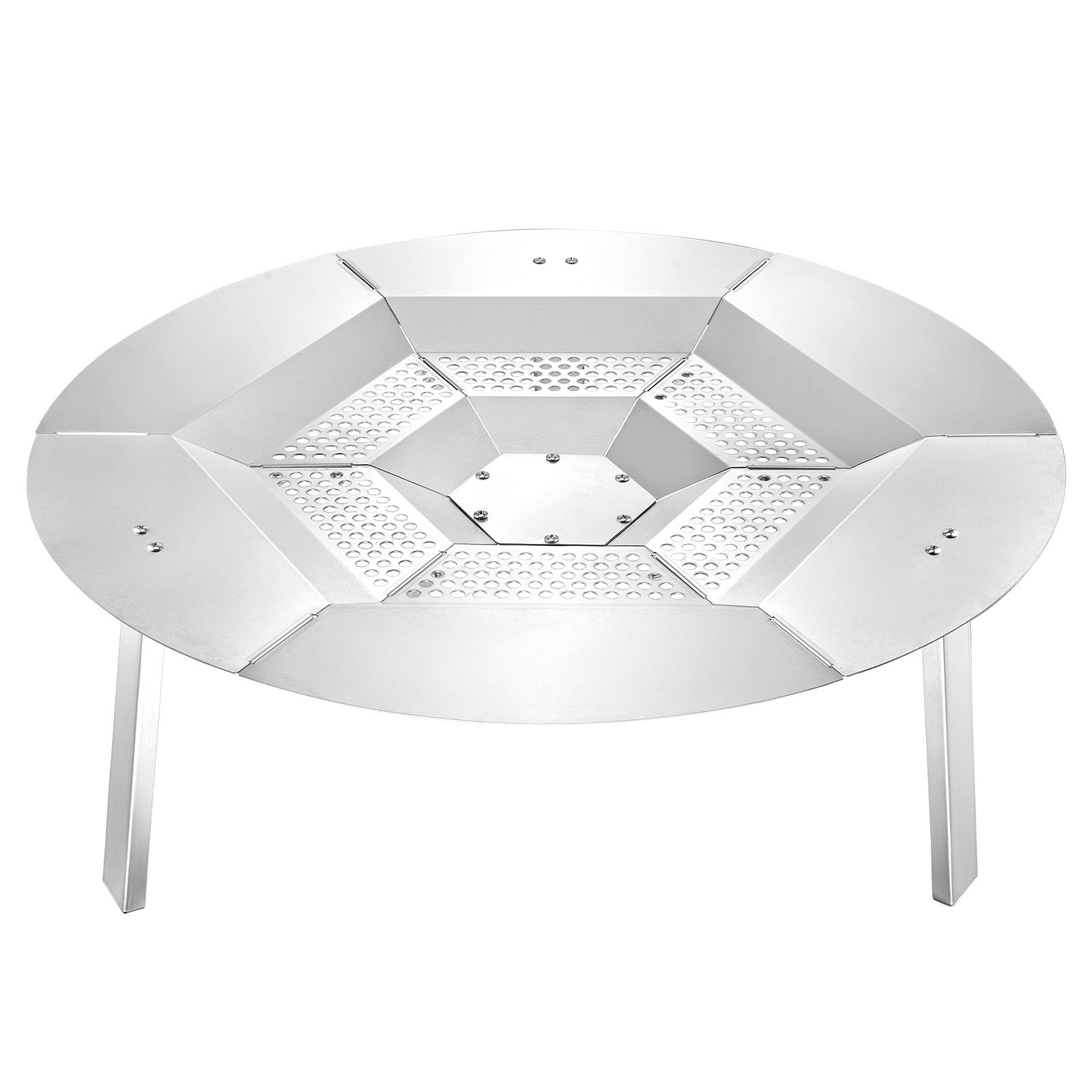 VEVOR Fire Pit Heat Deflector for Solo Stove Yukon, 685.8 mm Bonfire Round for Wood Burning Fire Pit, 304 Stainless Steel Heat Diffuser, Detachable Burner Cover Camping Accessories