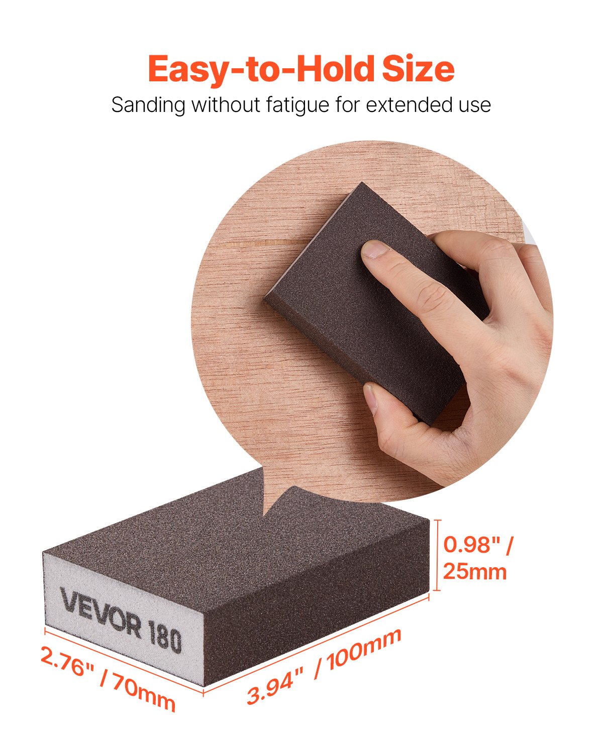 VEVOR Sanding Sponge, 10 Pcs, 60/80/120/180/220 Grit Assortment(2 Each), Washable and Reusable Sanding Blocks for Dry & Wet Use, Coarse to Fine Sandpaper Blocks, for Drywall Wood Metal Furniture