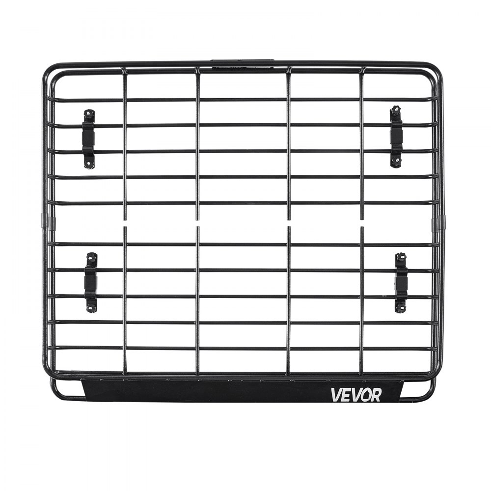 VEVOR Roof Rack Cargo Carrier, 1095 x 1270 x 105 mm, Universal Rooftop Cargo Basket, Car Top Luggage Holder with 68 kg Max Load Capacity, 4.1 in Fence, Anti-Rust Alloy Steel, Wind Fairing, for SUV Car