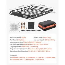 Universal Roof Rack Cargo Carrier Basket 51x36x4.1 in Car Top Luggage Holder Bag