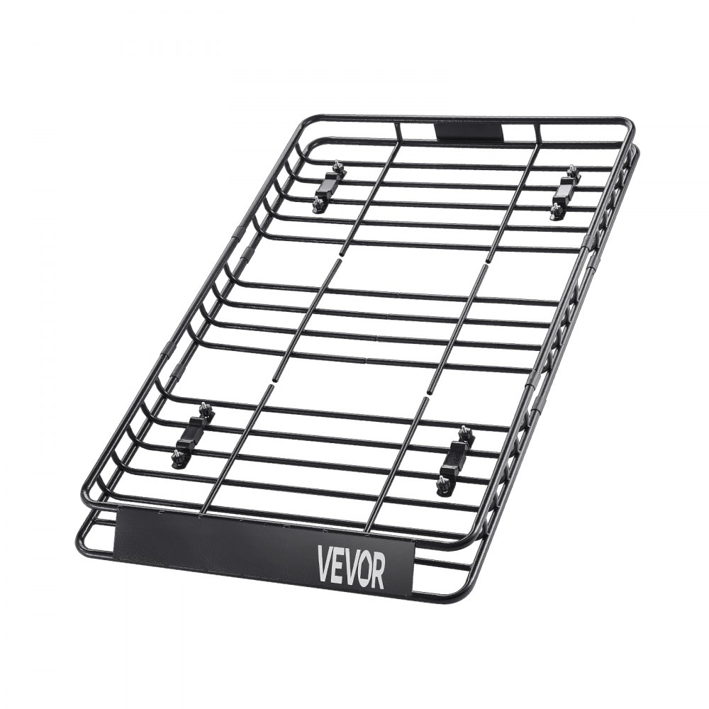 VEVOR Roof Rack Basket, 1625 x 990 x 105 mm, Universal Rooftop Cargo Carrier with 1120 x 870 x 260 mm Cargo Bag, Net, Ratchet Straps, 113.4 kg Max Load Capacity Car Top Luggage Holder, for SUV Car