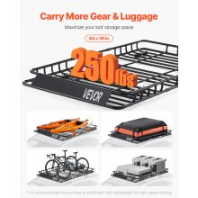 Universal Roof Rack Cargo Carrier Basket 64x39x4.1 in Car Top Luggage Holder Bag