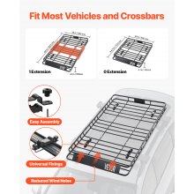 Universal Roof Rack Cargo Carrier Basket 64x39x4.1 in Car Top Luggage Holder Bag