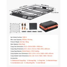 Universal Roof Rack Cargo Carrier Basket 64x39x4.1 in Car Top Luggage Holder Bag