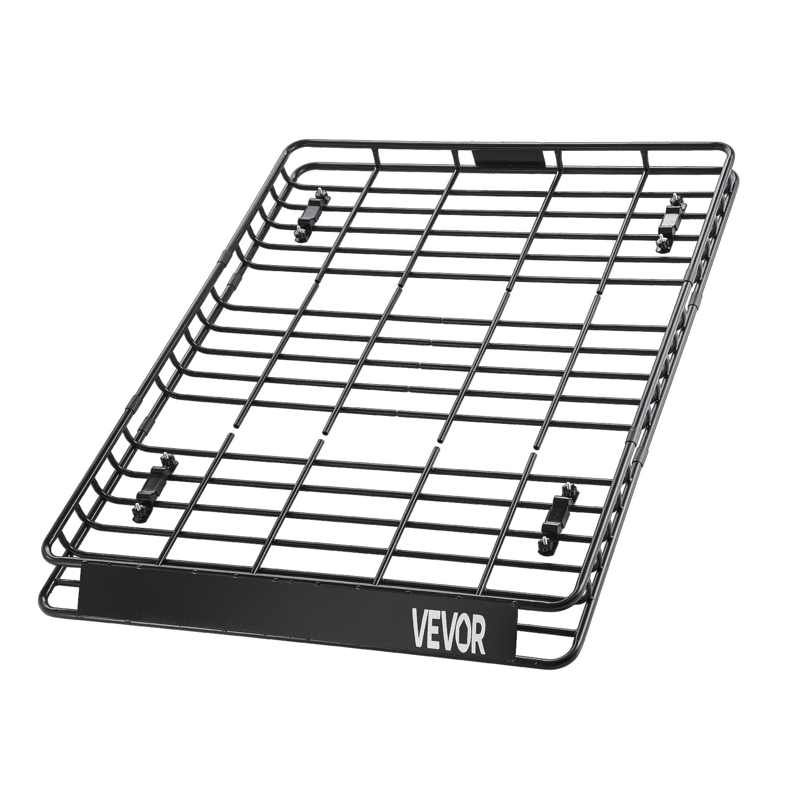 VEVOR Roof Rack Basket, 1630 x 1270 x 105 mm, Universal Rooftop Cargo Carrier with Two 900 x 1000 mm Cargo Net, 68 kg Max Car Top Luggage Holder, 4.1 in Fence, Anti-Rust Alloy Steel, for SUV Truck Car