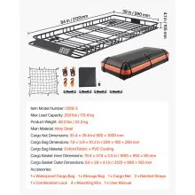 Universal Roof Rack Cargo Carrier Basket 84x39x4.1 in Car Top Luggage Holder Bag