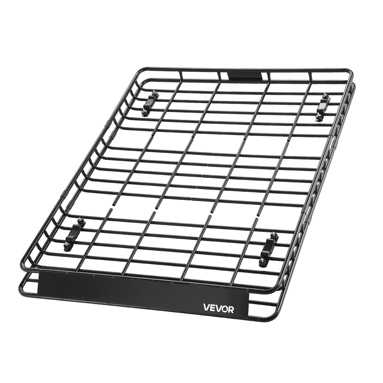 VEVOR Roof Rack Basket, 1630 x 1270 x 105 mm, Universal Rooftop Cargo Carrier with Two 900 x 1000 mm Cargo Net, 68 kg Max Car Top Luggage Holder, 4.1 in Fence, Anti-Rust Alloy Steel, for SUV Truck Car