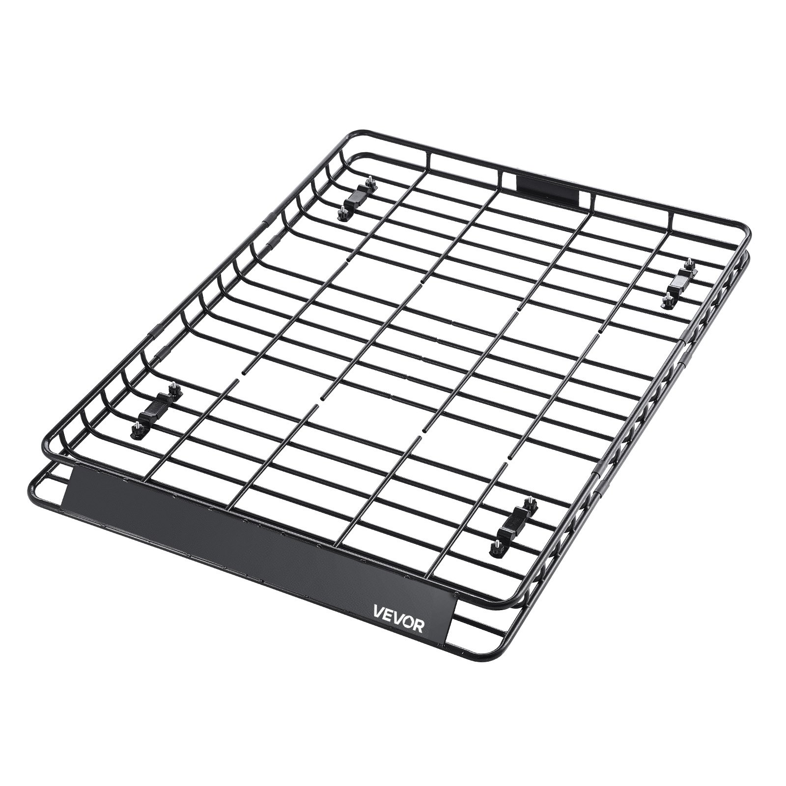 VEVOR Roof Rack Basket, 1630 x 1270 x 105 mm, Universal Rooftop Cargo Carrier with Two 900 x 1000 mm Cargo Net, 68 kg Max Car Top Luggage Holder, 4.1 in Fence, Anti-Rust Alloy Steel, for SUV Truck Car