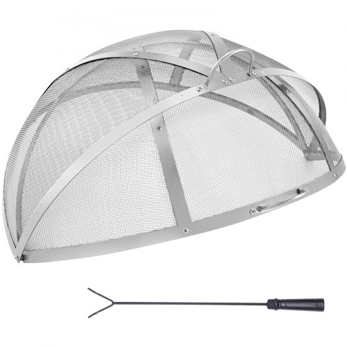 VEVOR Firepit Spark Screen Lid, 914.4mm Diameter, Outdoor Firepit Ring Cover Round Accessories, Fire Pit Metal Cover, Easy-Opening Stainless Steel Fire Ring Covers for Outdoor Patio Fire Pits Backyard