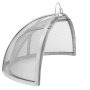 steel mesh VEVOR firepit spark screen with dual handles, curved design, and sturdy frame.