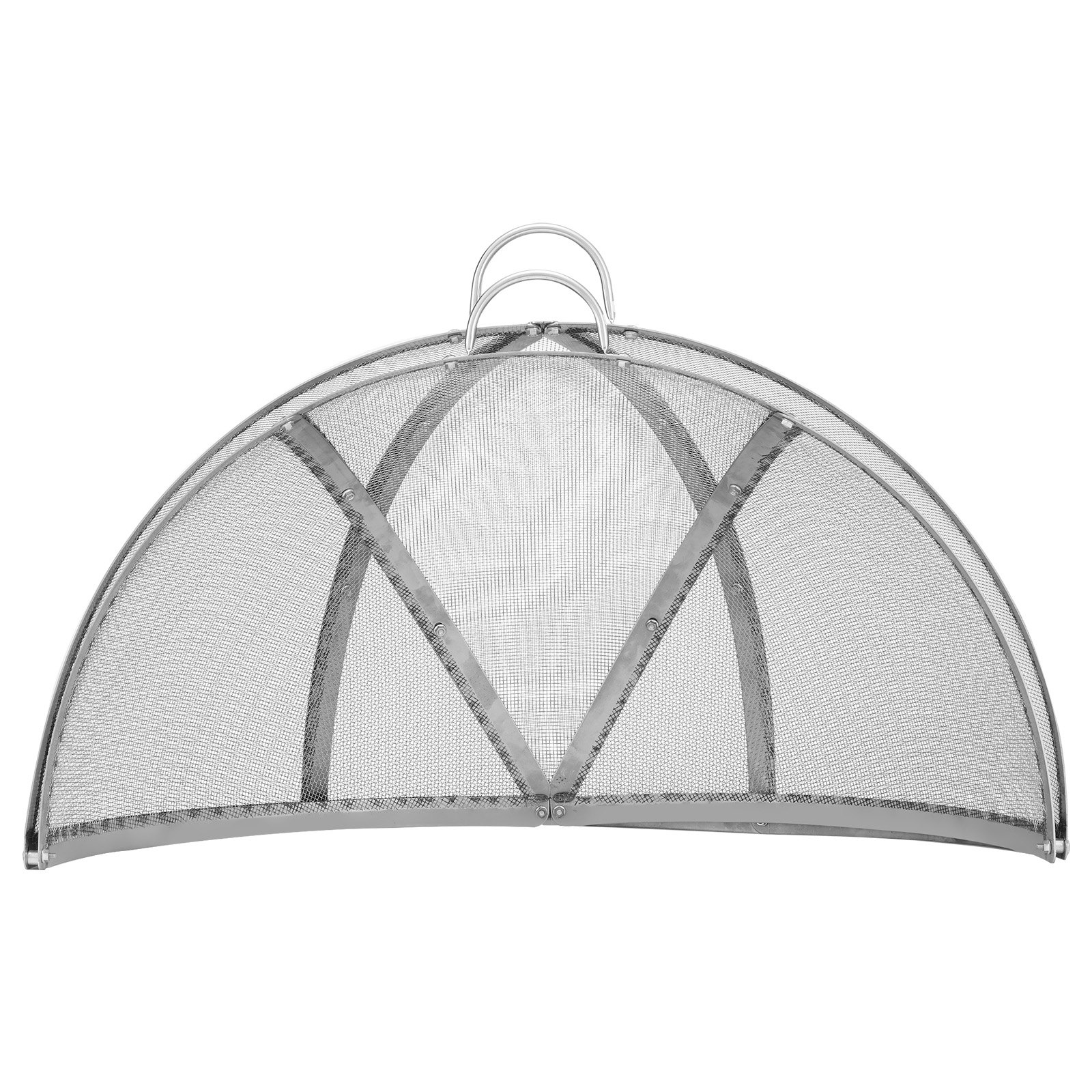 VEVOR firepit spark screen made of durable metal mesh with a half-dome shape and sturdy handle on top
