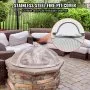 VEVOR Fire Pit Spark Screen Round 40", Reinforced Heavy Duty Steel Metal Cover, Outdoor Firepit Lid, Easy-Opening Top Screen Covers Round with Ring Handle for Outdoor Patio Fire Pits Backyard