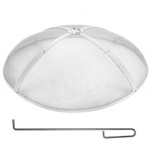 VEVOR Fire Pit Spark Screen Round 40", Reinforced Heavy Duty Steel Metal Cover, Outdoor Firepit Lid, Easy-Opening Top Screen Covers Round with Ring Handle for Outdoor Patio Fire Pits Backyard