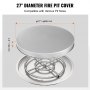 VEVOR Fire Pit Cover Lid, 27" Portable Firepit Spark Screen,Stainless Steel Steel Metal Cover, Easy-Opening Outdoor Wood Burning and Camping Stove Accessory, for Outdoor Patio Fire Pits Backyard