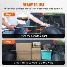 VEVOR Cargo Bar, Truck Bed Bar Adjustable from 40" to 73", Heavy-duty Steel Cargo Stabilizer Bar with 220 lbs Capacity, Truck Load Bar Stop Sliding for Pickup Truck Bed, SUV, Minitruck