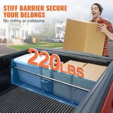 VEVOR Cargo Bar, Truck Bed Bar Adjustable from 40" to 73", Heavy-duty Steel Cargo Stabilizer Bar with 220 lbs Capacity, Truck Load Bar Stop Sliding for Pickup Truck Bed, SUV, Minitruck