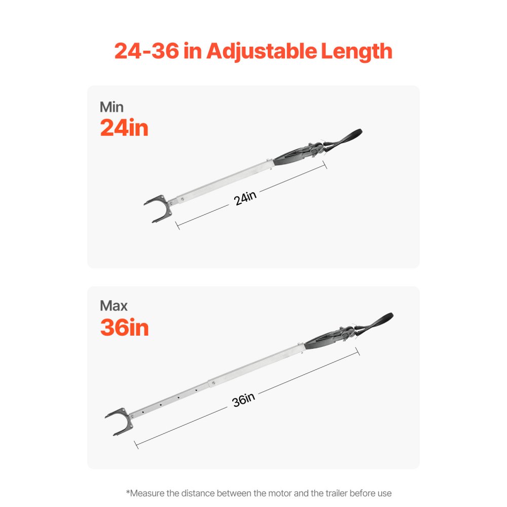 VEVOR Transom Saver, 609.6-914.4 mm, Adjustable Boat Transom Saver with Heavy-Duty Head, Corrosion-Resistant Easy-to-Install Transom Savers for Less Than 100 HP Outboard Motor , Fit for Roller & Trailer