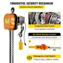 VEVOR Electric Chain Hoist, 1100lbs Winch with 10FT Wired Remote Control, 110V Overhead Crane Garage Ceiling Pulley, 1300W Lifting Power System w/Emergency Stop Switch, 15 Feet Max. Pulling Height