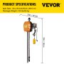 VEVOR Lift Electric Hoist Electric Winch 2200lbs Remote Control 10ft Lift Height