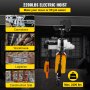 VEVOR Electric Chain Hoist, 2200lbs Capacity Single Phase Crane Hoist, 1T Electric Chain Lift Hoist, 10ft Lift Height, 110V Overhead Chain Hoist with G80 Chain, Swivel Hook, Remote Control for Garage