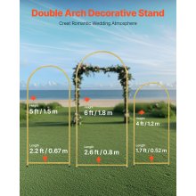 VEVOR Metal Arch Backdrop Stand Set of 3 Stand with Case Connection for Wedding