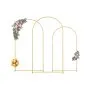 VEVOR Wedding Arch Backdrop Stand, Set of 3, Metal Stable Stand with Case Connection & Chassis Crossbar Design, Easy-to-Assemble Gold Stand with Premium Metal, Fit for Birthday, Celebration, Holiday
