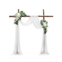 VEVOR Artificial Wedding Arch Flowers Kit (Pack of 3) with 21Ft Wedding Arch Draping Fabric,Arch Flowers for Wedding Ceremony and Reception Backdrop Wedding Decoration (White)