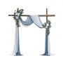 VEVOR Kit de arcos de flores artificiales para boda, arcos de flores azules con cortinas (paquete de 4) - 2 arreglos florales, 2 cortinas transparentes, para ramos de ceremonia, decoración de fondo de recepción