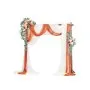 VEVOR Artificial Wedding Arch Flowers Kit (Pack of 5) with 33Ft Wedding Arch Draping Fabric,Arch Flowers for Wedding Ceremony and Reception Backdrop Wedding Decoration (Orange)