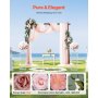 VEVOR Artificial Wedding Arch Flowers Kit, Pink Wedding Arch Flowers with Drapes Kit (Pack of 5) - 2 Pcs Floral Arrangement, 3 Pcs Sheer Drapes, for Ceremony Bouquets Reception Backdrop Decoration