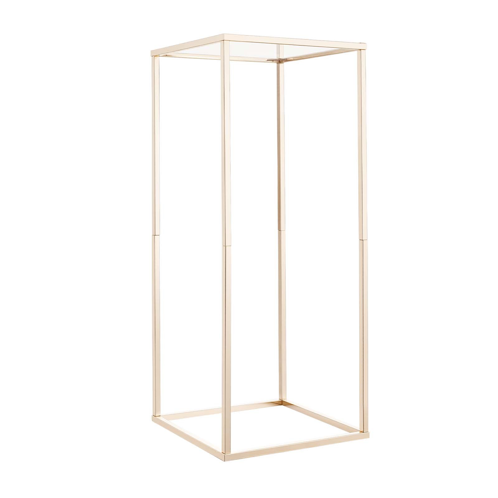 VEVOR Wedding Flower Stand, 10PCS 60cm Column Flower Stand, Floral Stands with Acrylic Laminate, Rectangular Floral Display Rack for Wedding, Party, Birthday, Home, French Gold Centerpiece Stands