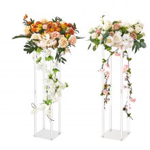VEVOR 2KS 31,5" / 80 cm vysoký svatební stojan na květiny, s akrylovým laminátem, akrylový vázový sloupek s geometrickými středovými stojany, květinový stojan pro T-stage akce Recepce, party dekorace Home
