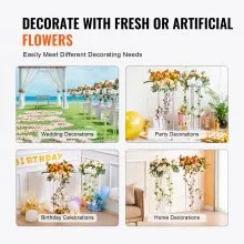 VEVOR 10PCS 23.6inch/60cm High Wedding Flower Stand, With Acrylic Laminate,Acrylic Vase Column Geometric Centerpiece Stands, Floral Display Rack for T-Stage Events Reception, Party Decoration Home