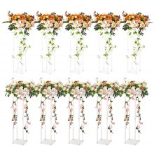 VEVOR 10PCS 23.6inch/60cm High Wedding Flower Stand, With Acrylic Laminate,Acrylic Vase Column Geometric Centerpiece Stands, Floral Display Rack for T-Stage Events Reception, Party Decoration Home
